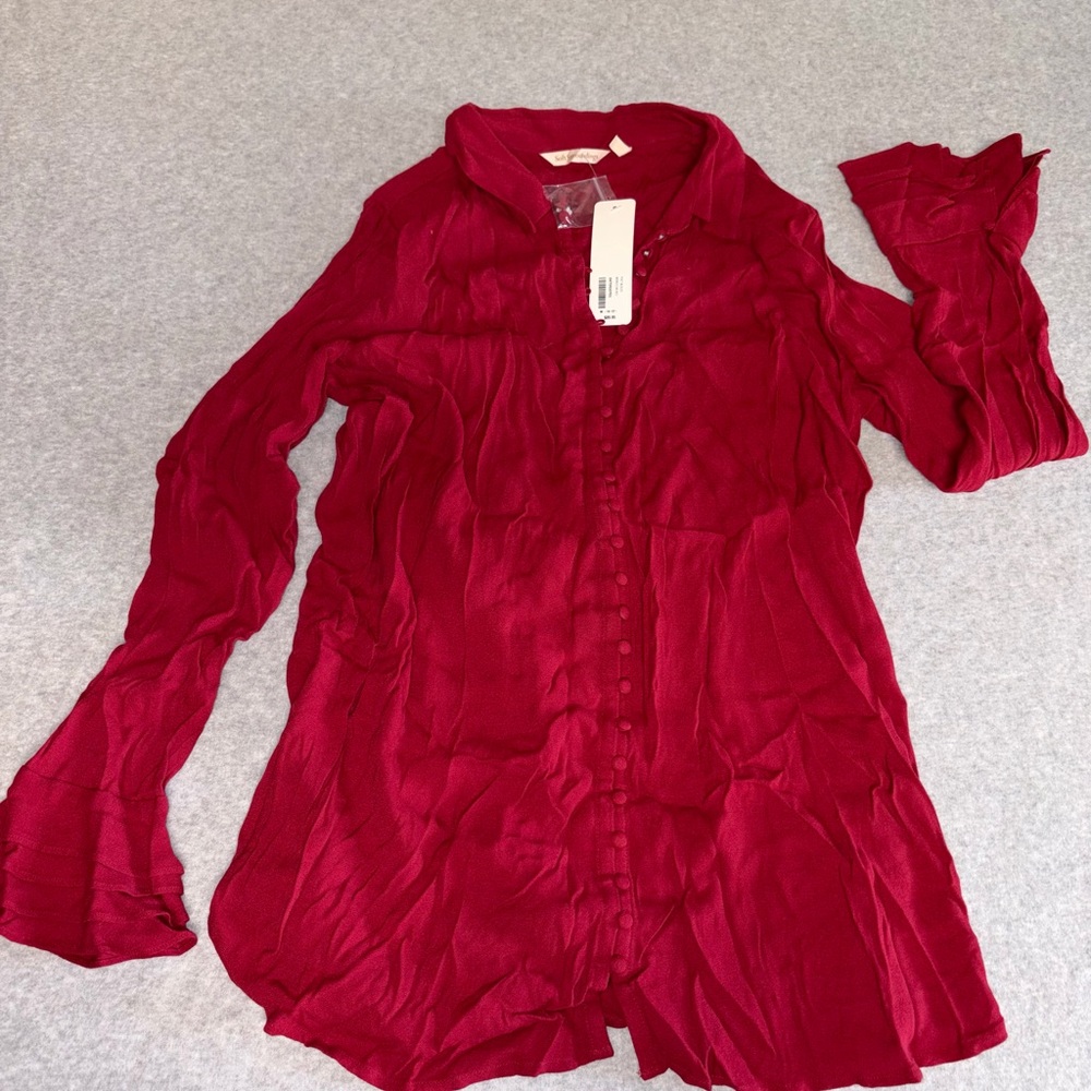 Soft Surroundings Vibrant Red Blouse